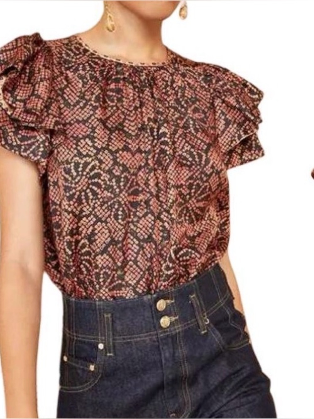Ulla‎ Johnson Josefine Silk Layered Sleeves Top Women's Pink Thistle size 2